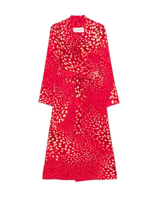 Dries Van Noten Red Long Sleeve Coat