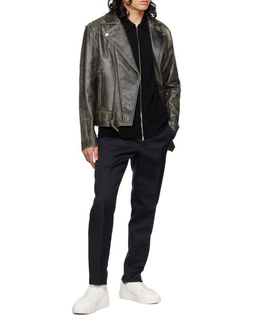 Golden Goose Deluxe Brand Black Zipped Biker Jacket for men