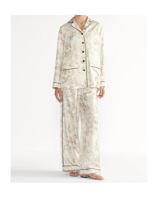 Dior White Floral Print Pajama Jacket