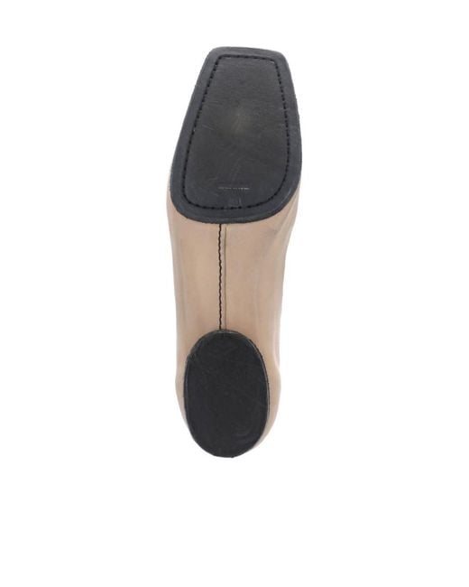 Uma Wang Brown Square Head Flat-Soled Shoes