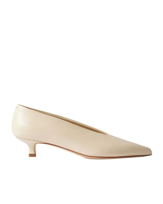 Aeyde Natural Pointedtoe Lowheel Leather Shoes