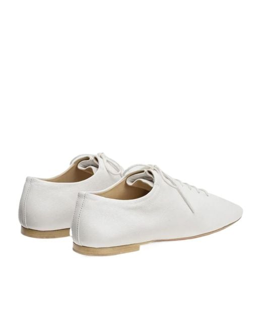 Lemaire White Leather Lace-Up Derby Shoes