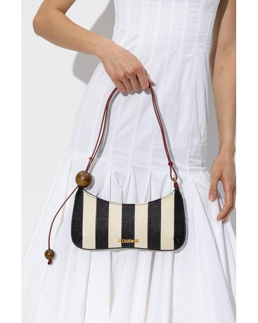 Jacquemus White Le Bisou Perle Beaded Shoulder Bag