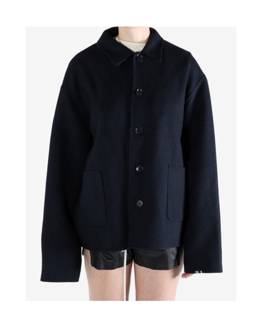 Extreme Cashmere Blue Maker Button-Up Coat for men