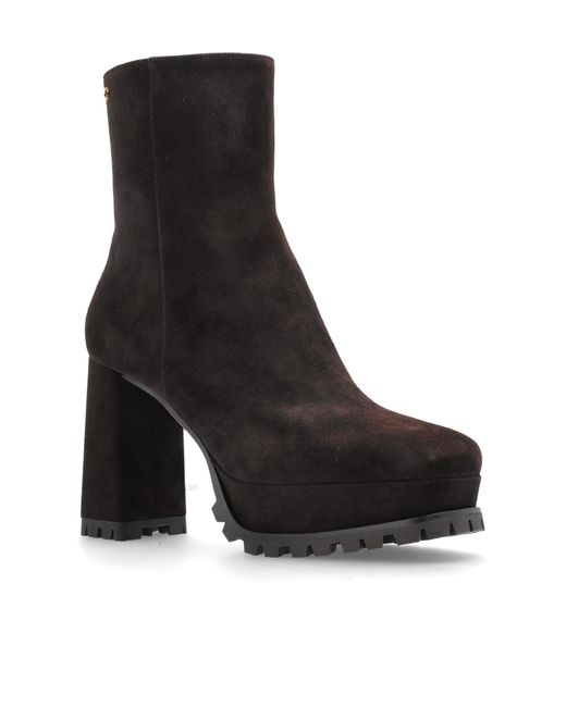 Gianvito Rossi Black Harlem Square Toe Ankle Boots