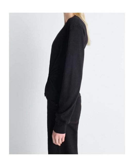 Lemaire Black Twisted V Neck Jumper