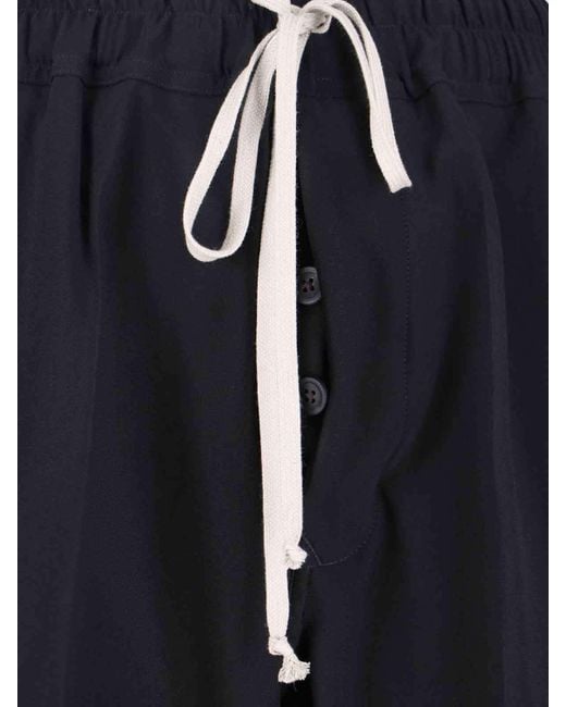 Rick Owens Black Drawstring Trousers