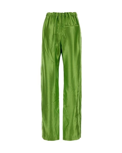 Khaite Green Wide Trousers
