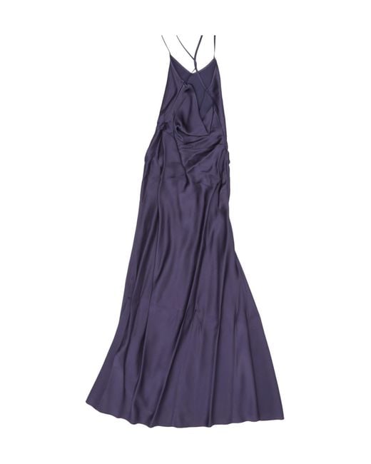 Victoria Beckham Purple Draped Cami Gown