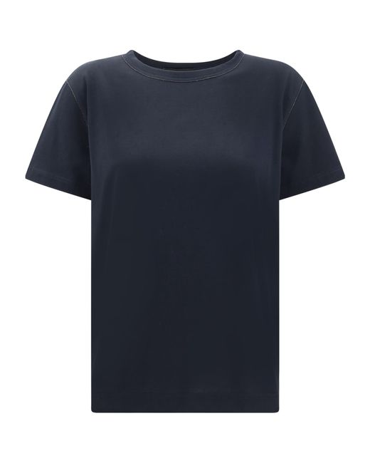 Fabiana Filippi Black Filo Diamante Detailed Short Sleeved Basic T-Shirt