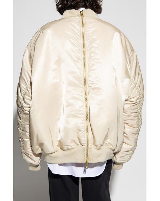 Vetements Natural Logo-Zip Bomber Jacket for men
