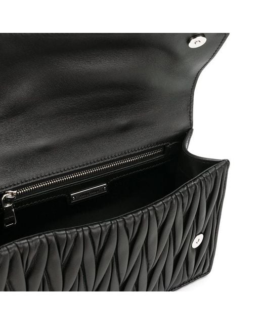 Miu Miu Black Diamond Quilted Shoulder Bag