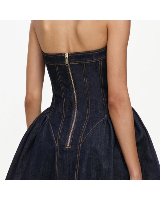 Self-Portrait Blue Sleeveless Dress