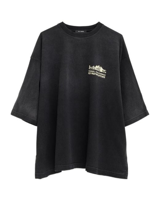 Willy Chavarria Black Print T-Shirt for men