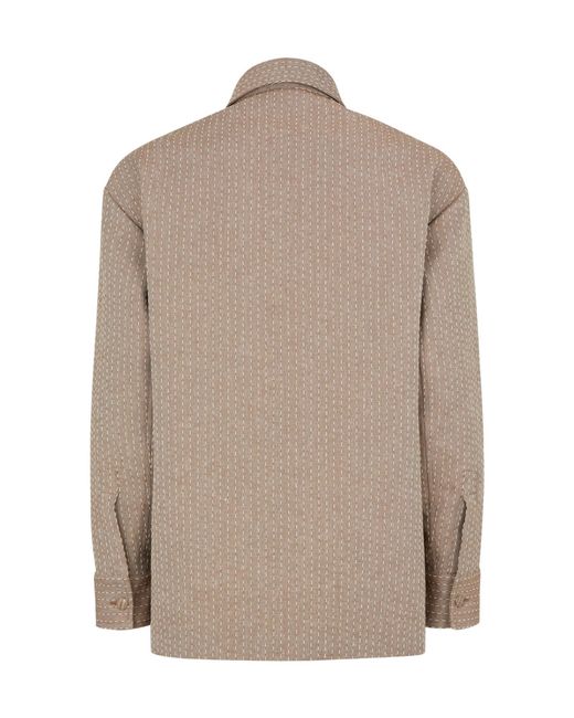 Fendi Natural Single-Breasted Go-To Jacket for men