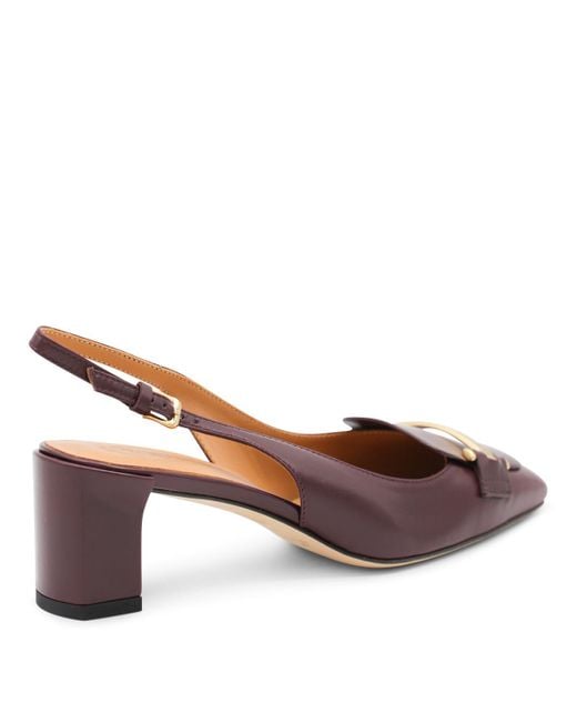 Tod's Brown Block Heel Slingback Pumps