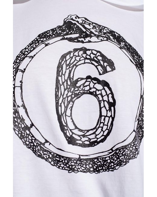 MM6 by Maison Margiela White Logo-Print Hooded Dress