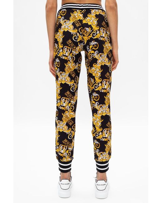 Versace Jeans Black Baroque Printed Sweatpants