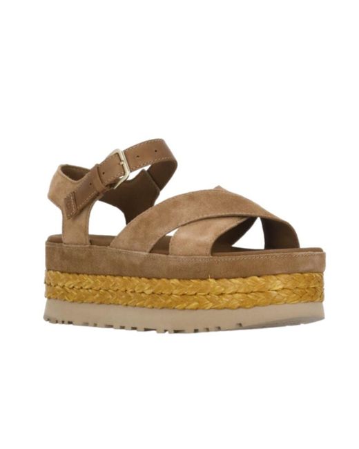 Ugg Brown Round Toe Flat Sandals
