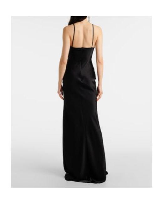 David Koma Black Embellished Satin Gown