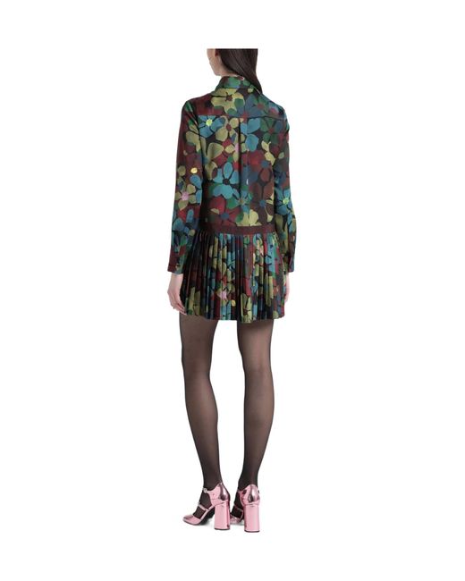 MAX&Co. Blue Flower Printed Shirt Dress