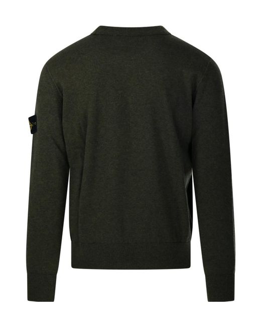 Stone Island Green Crew-Neck Sweater for men