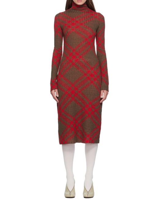 Burberry Red Checked Shift Dress