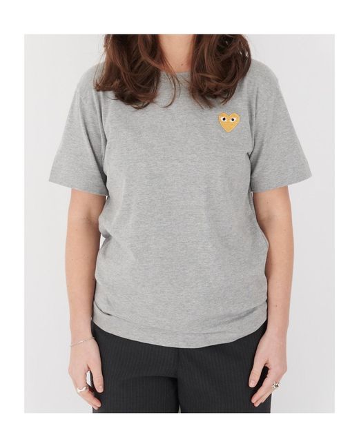 COMME DES GARÇONS PLAY Gray Short-Sleeved T-Shirt for men