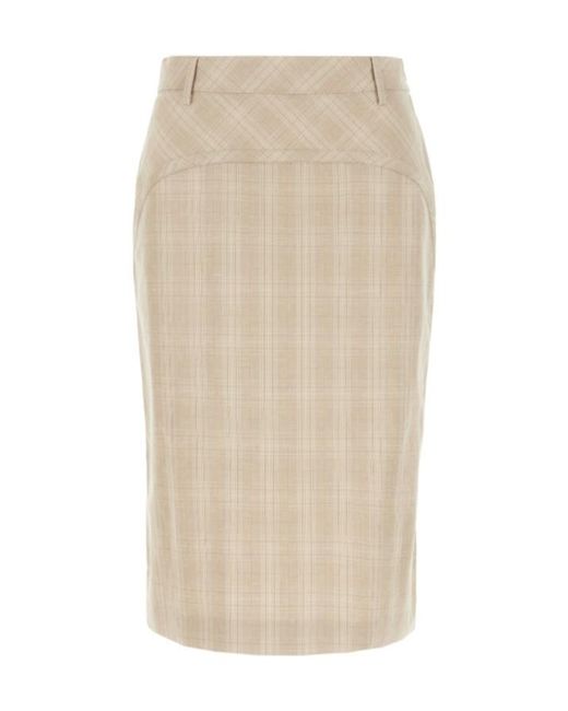 Iceberg Natural Check Ruffled Midi Skirt