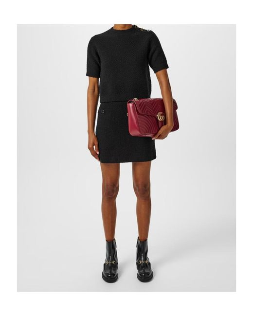 Gucci Black Wool Knit Mini Skirt