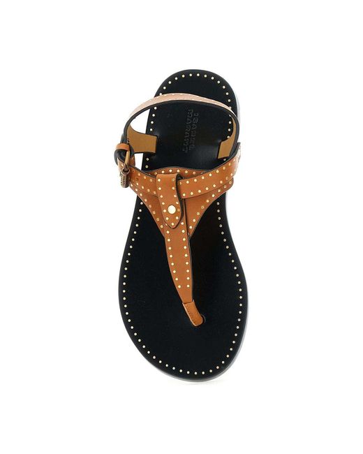 Isabel Marant Brown Jooni Thong Strapped Flat Sandals