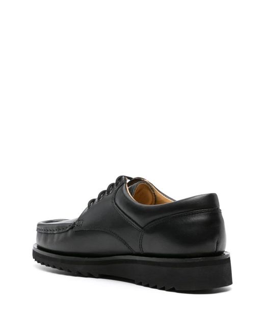 Paraboot Black Thiers Patent Leather Boat Shoes for men