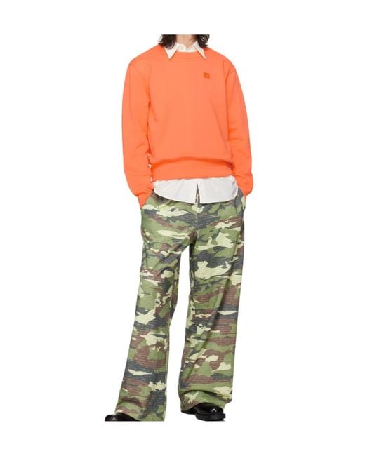 Acne Orange Round-Necked Sweater for men