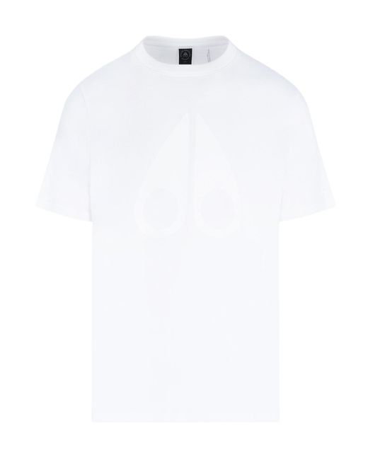 Moose Knuckles White Short-Sleeved T-Shirt for men