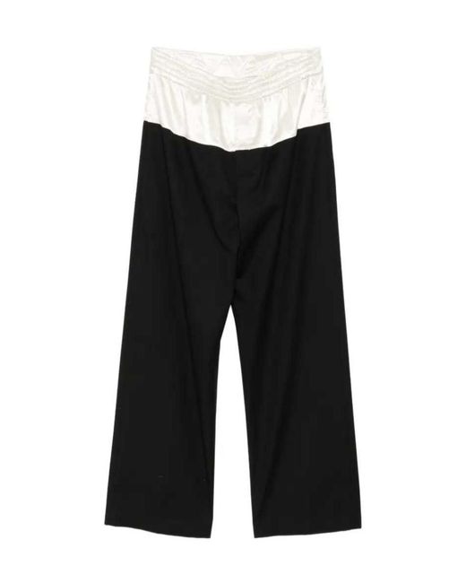 Dries Van Noten Black Panelled Straight-Leg Pants for men