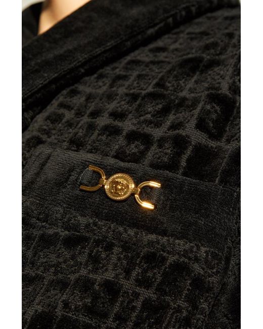 Versace Black Long-Sleeved Bathrobe for men