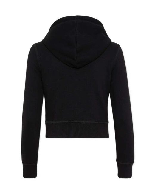 DSquared² Black Logo Patch Drawstring Hoodie