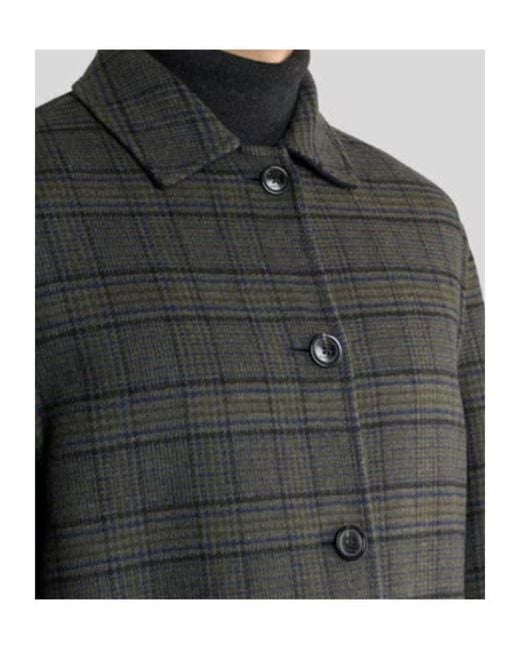 Etro Blue Reversible Wool-Blend Coat for men