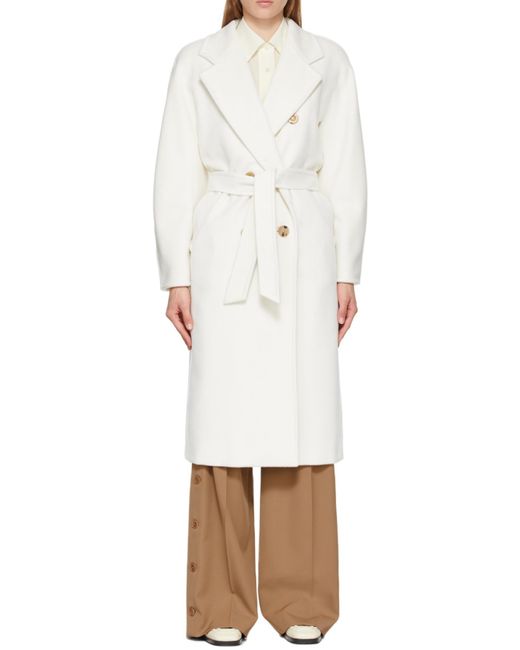 Max Mara White Madame Double-Breasted Coat