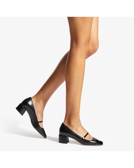Jimmy Choo Black Elisa 45 Square-Toe Pumps