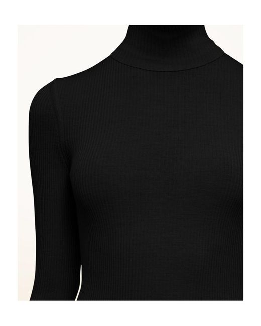 Wolford Black Ribbed Turtleneck Knitwear