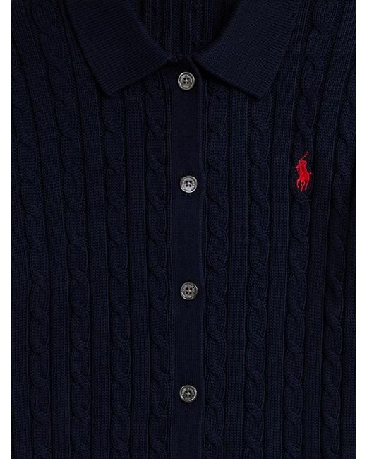 Ralph Lauren Blue Polo Pony Embroidered Cardigan