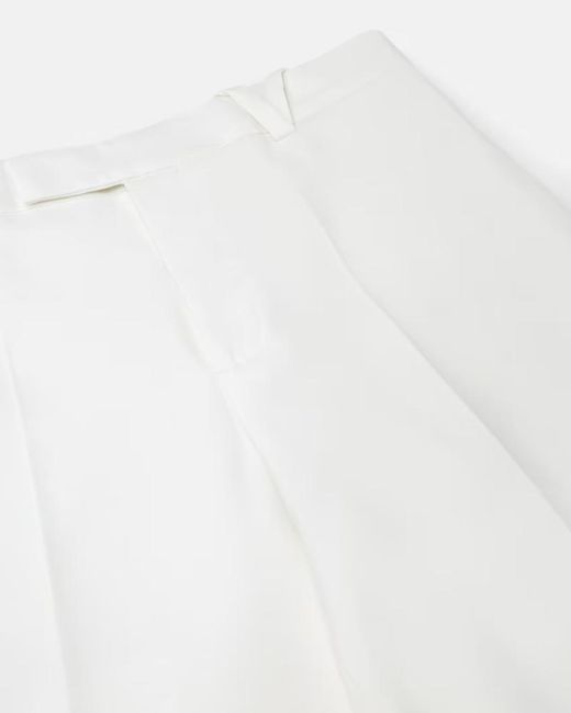 Versace White Pleated Tailored Trousers for men