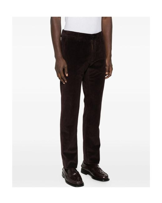 Incotex Black Straight-Leg Casual Trousers for men