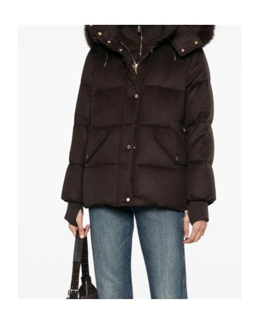 Moorer Black Long-Sleeved Down Jacket