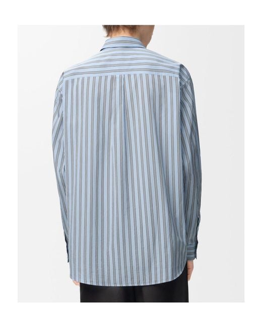 Loewe Blue Oversized Striped Shirt for men