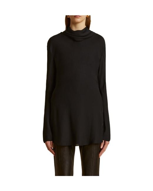 Khaite Black Long-Sleeved Blouse
