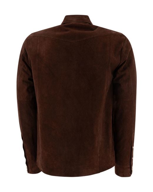 Tagliatore Brown Wayne Button-Up Jacket for men