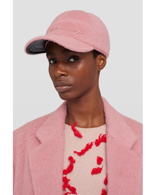 Jil Sander Pink Logo Embroidered Baseball Cap