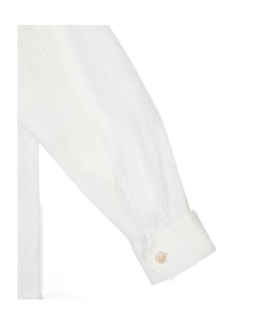 Brunello Cucinelli White Long Sleeve Button-Up Shirt for men